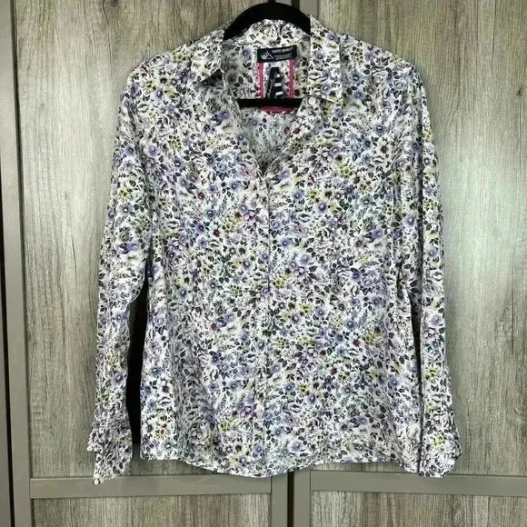 Saint James Cotton Button Down Floral Print Shirt S/M ($148) - Picture 1 of 10